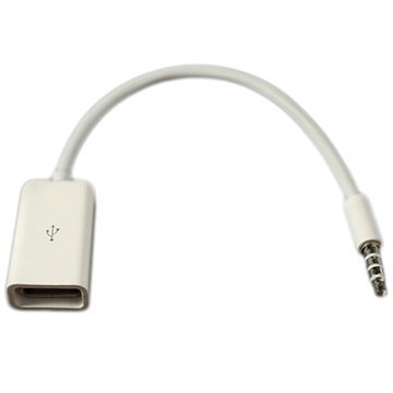 3.5mm / USB Kaapeliadapteri Valkoinen