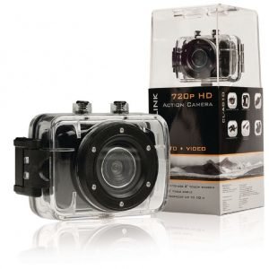 720p HD -action-kamera jossa 2 kosketusnäyttöä