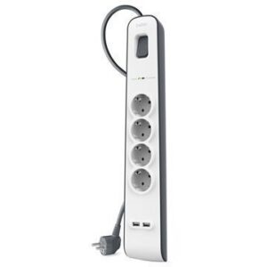Belkin SurgePlus Ylijännitesuoja 4 Pistoketta Valkoinen / Harmaa