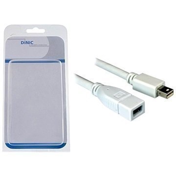 Dinic Mini DisplayPort -Jatkokaapeli 1 m Valkoinen