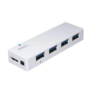 Dinic USB 3.0 4-Porttinen Hub Valkoinen