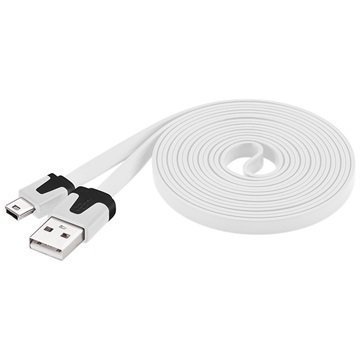 Goobay USB 2.0 / Mini-B Litteä Kaapeli Valkoinen