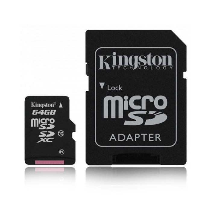 Kingston 64GB microSDXC Class 10 UHS-I 45MB/s lukunopeus SD sovitin
