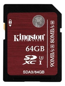 Kingston SDXC UHS-I U3 Card 64GB 90MB/s read 80MB/s write Class 3 water-/temperature-proof protected from airport X-rays