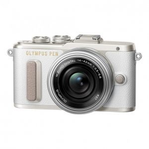 Olympus E-Pl8 Pancake Zoom Kit E-Pl8 White + Ez-M1442ez Silver