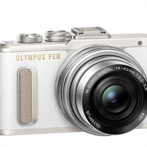 Olympus Pen E Pl8 Järjestelmäkamera Valkoinen + Pannukakkuobjektiivi 14 42mm Ez Hopea