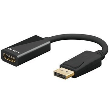 Qnect DisplayPort 20 Pin / HDMI Kaapeliadapteri Musta