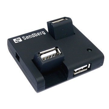 Sandberg 2.0 USB Hubi 4 liitäntää Musta