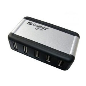 Sandberg AluGear 2.0 USB Hubi 7-liitäntää Hopea