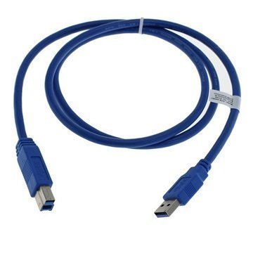 USB 3.0 A / B Datakaapeli Sininen 1m