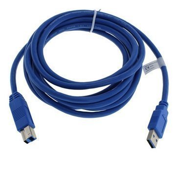 USB 3.0 A / B Datakaapeli Sininen 3m