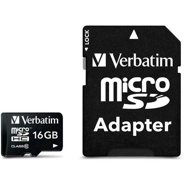 Verbatim microSDHC 16GB Class 10 mukana sovitin